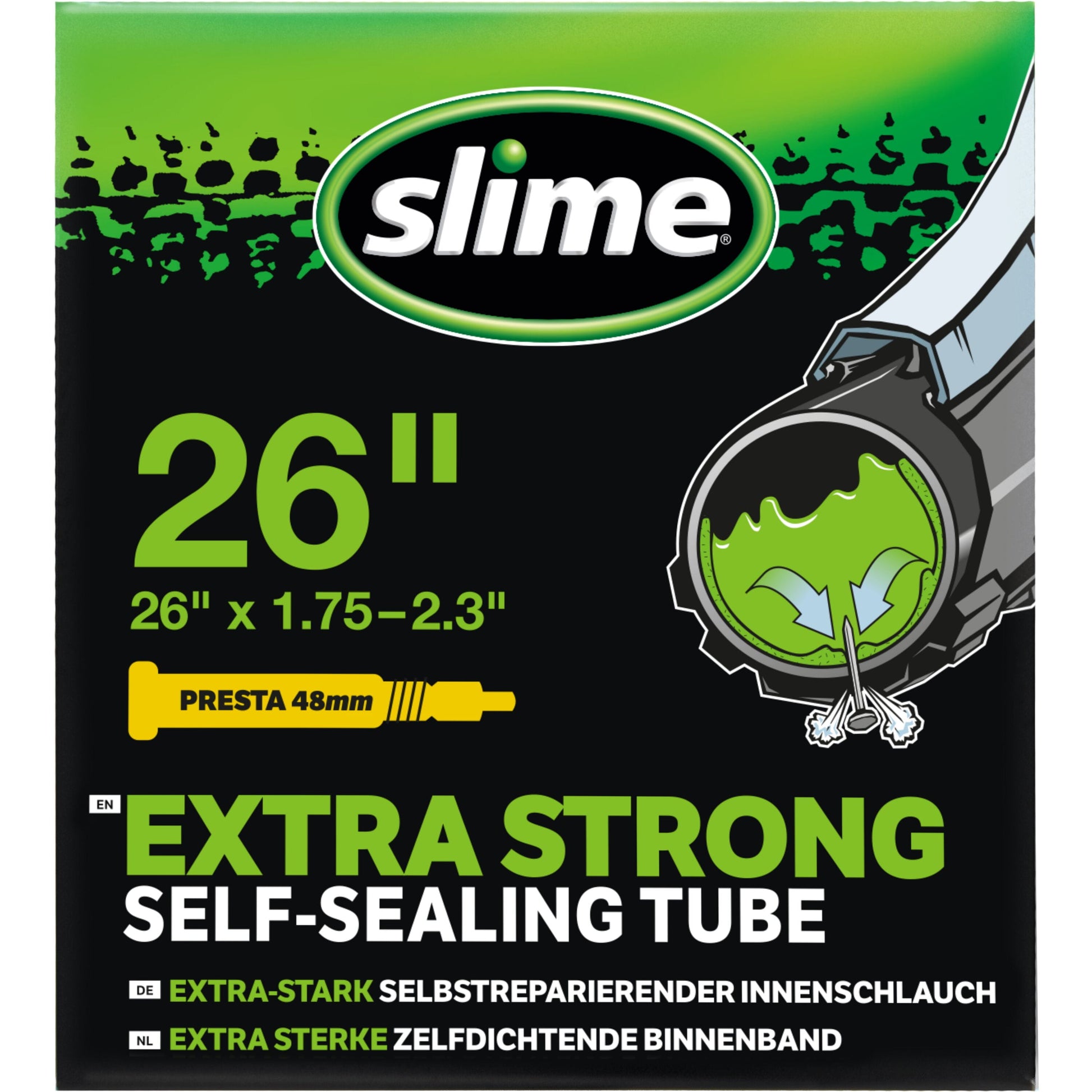 SLIME SELF-SEALING BICYCLE INNER TUBE (26" x 1.75-2.125" Presta)