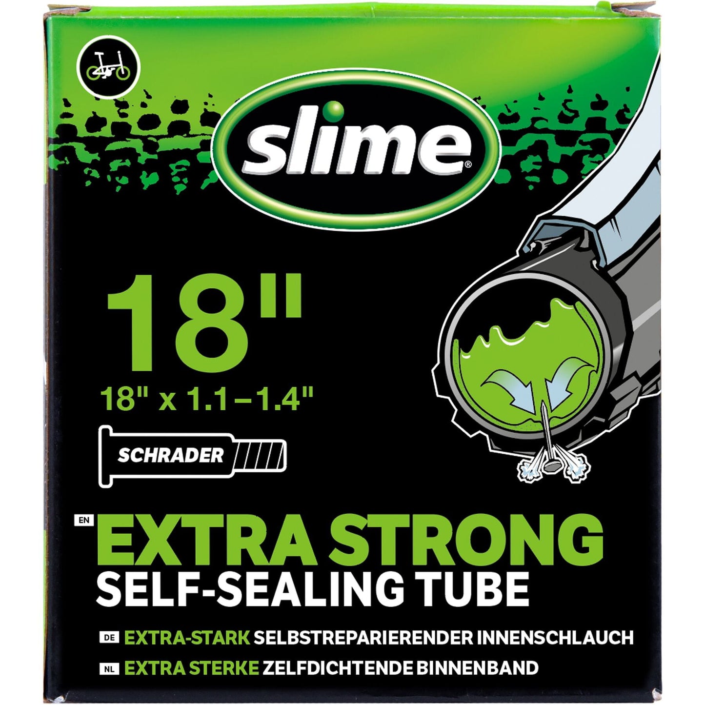 SLIME SELF-SEALING BICYCLE INNER TUBE (18" x 1.1-1.4" Schrader)