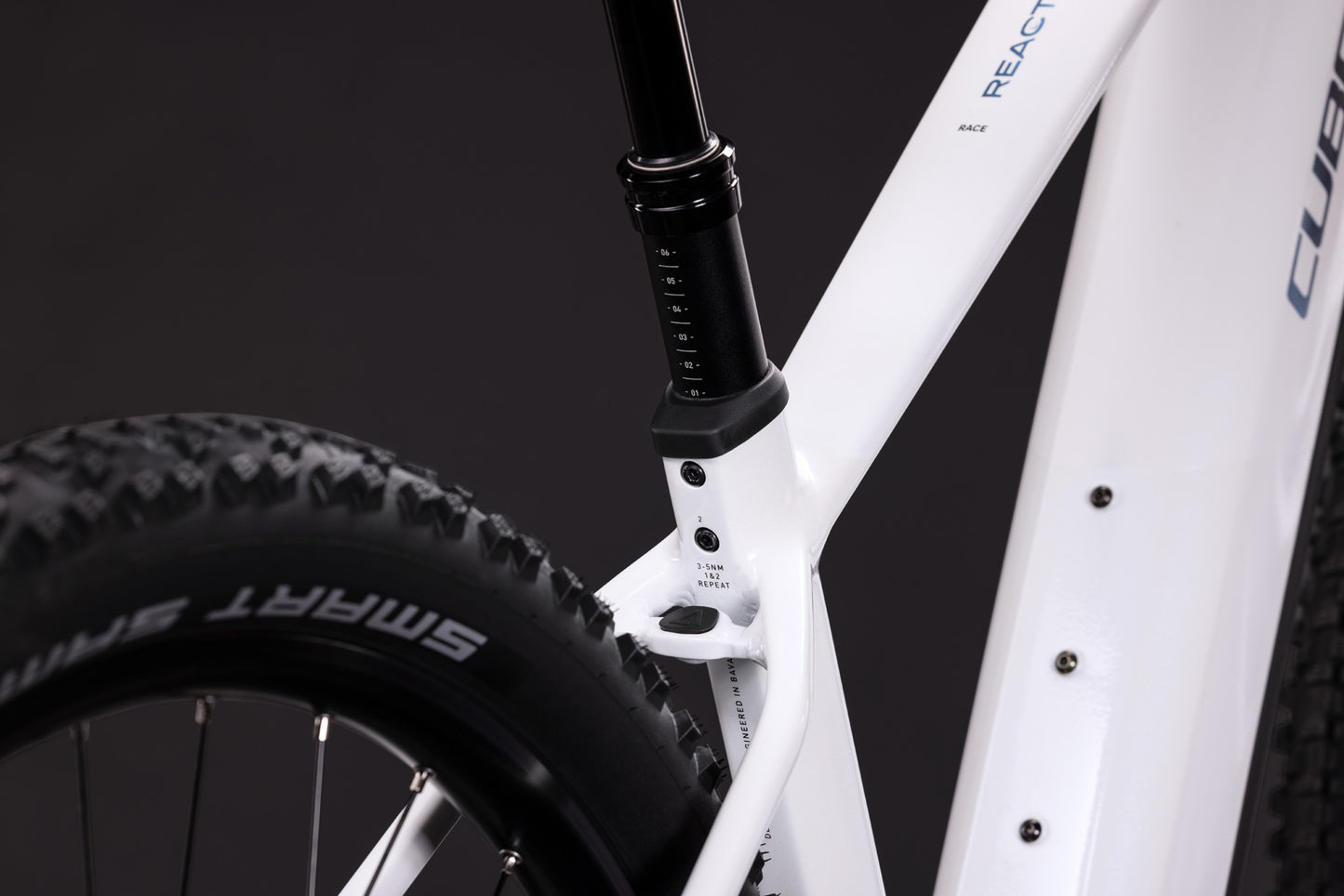 CUBE REACTION HYBRID RACE 800 eMTB BIKE 2027 SNOW 'N' BLACK