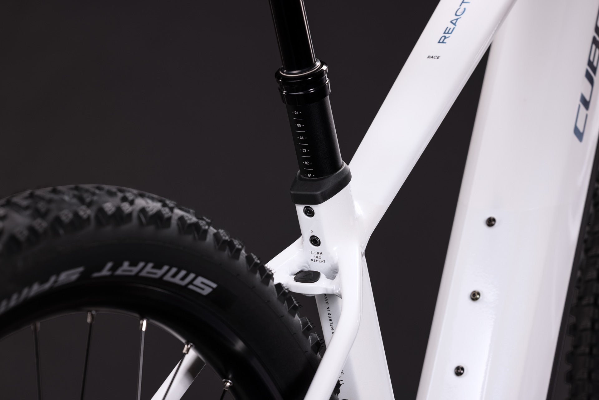 CUBE REACTION HYBRID RACE 800 eMTB BIKE 2027 SNOW 'N' BLACK
