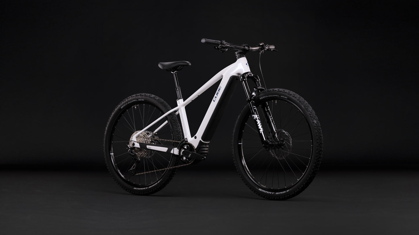 CUBE REACTION HYBRID RACE 800 eMTB BIKE 2027 SNOW 'N' BLACK