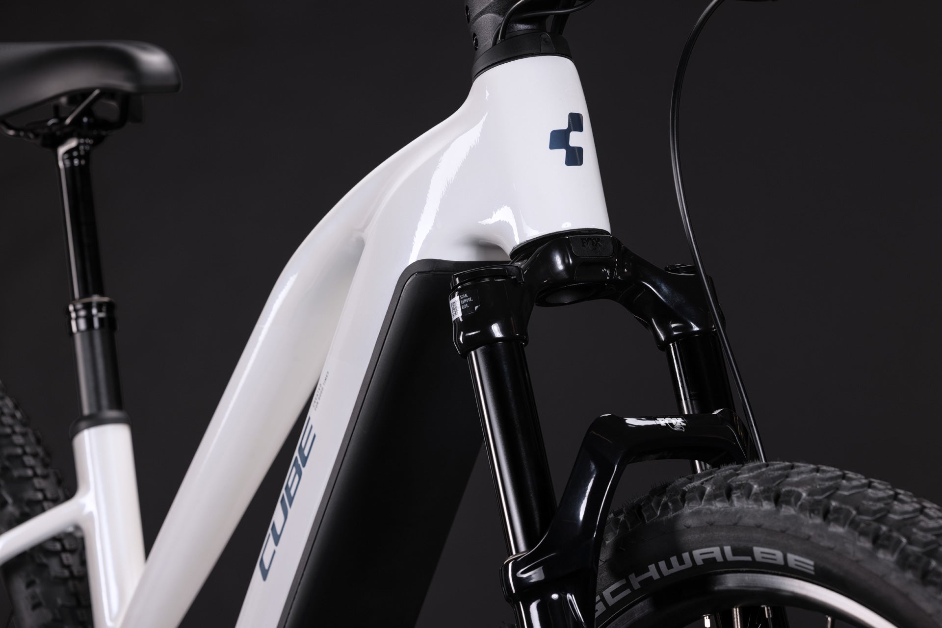 CUBE REACTION HYBRID RACE 800 eMTB BIKE 2027 SNOW 'N' BLACK (TRAPEZE)