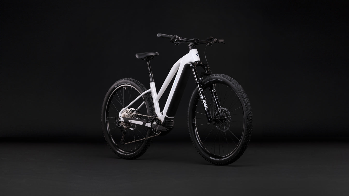 CUBE REACTION HYBRID RACE 800 eMTB BIKE 2027 SNOW 'N' BLACK (TRAPEZE)
