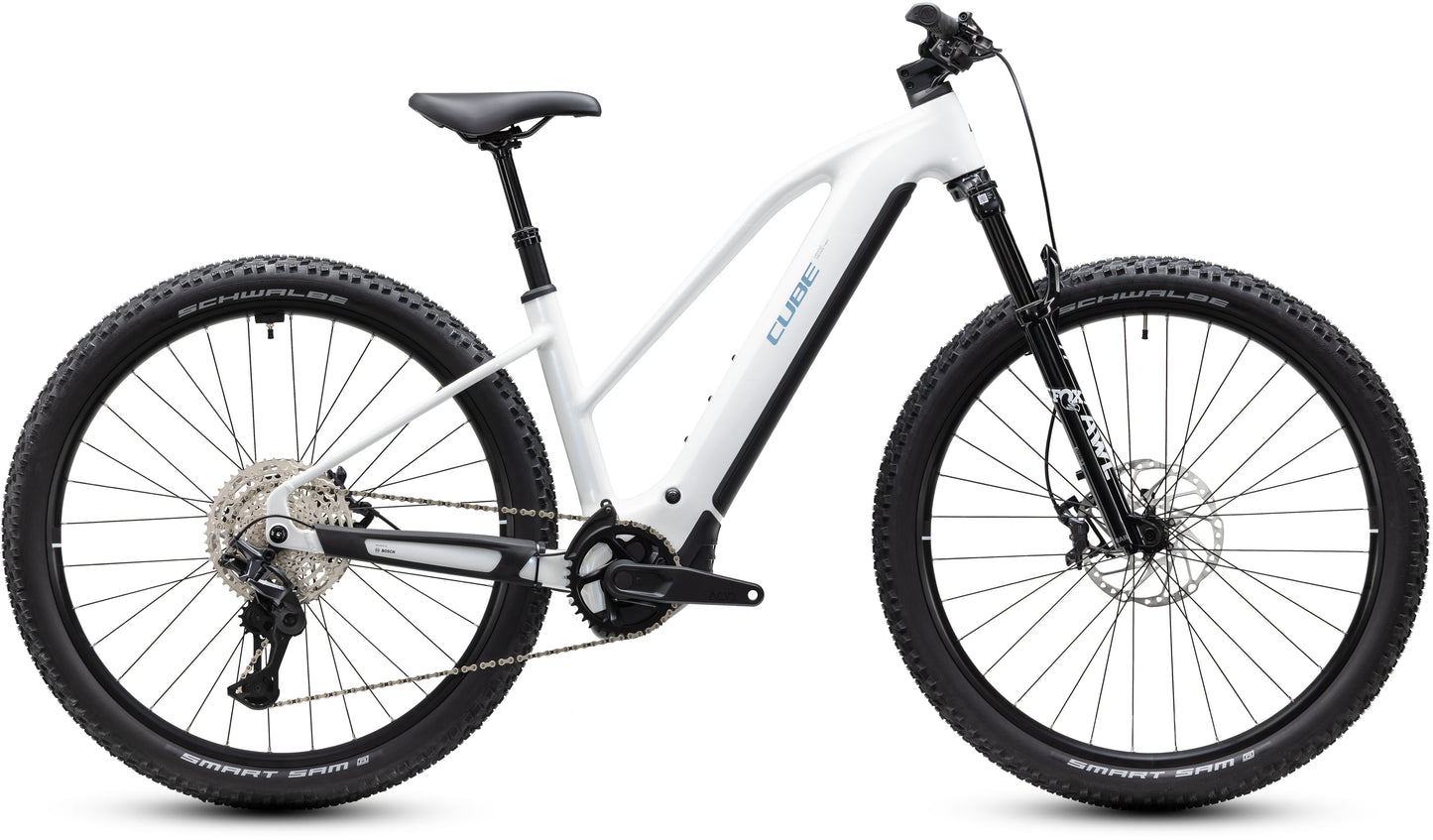 CUBE REACTION HYBRID RACE 800 eMTB BIKE 2027 SNOW 'N' BLACK (TRAPEZE)