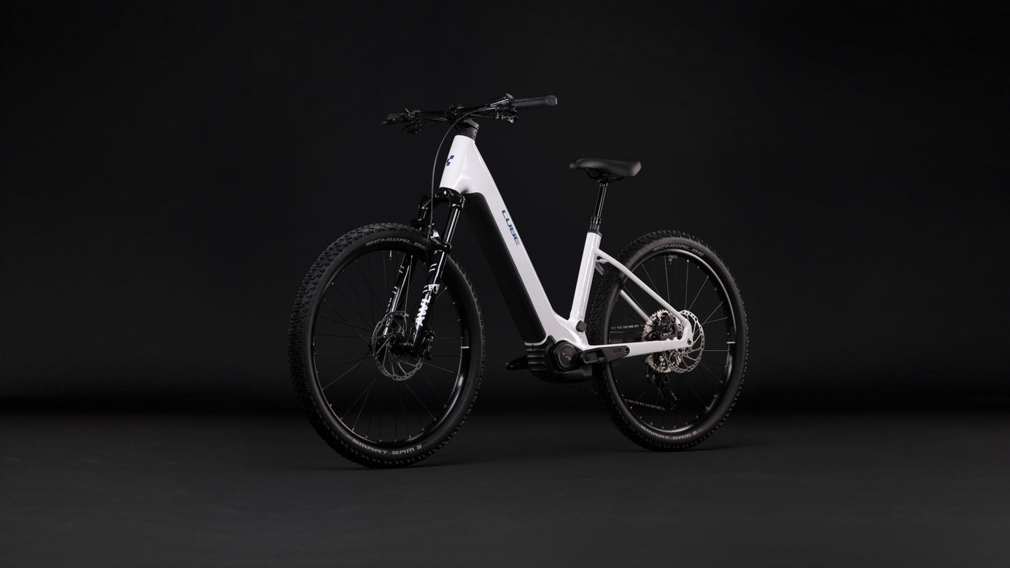CUBE REACTION HYBRID RACE 800 eMTB BIKE 2027 SNOW 'N' BLACK (EASY ENTRY)