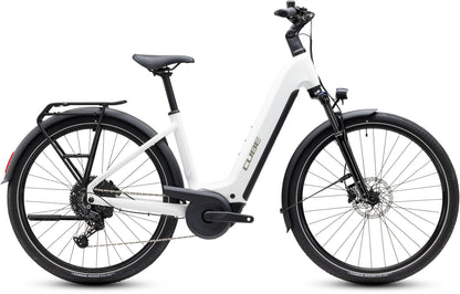 CUBE TOURING HYBRID ONE 600 URBAN eBIKE 2027 METALLICWHITE 'N' CHROME (EASY ENTRY)