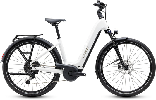 CUBE TOURING HYBRID ONE 600 URBAN eBIKE 2027 METALLICWHITE 'N' CHROME (EASY ENTRY)