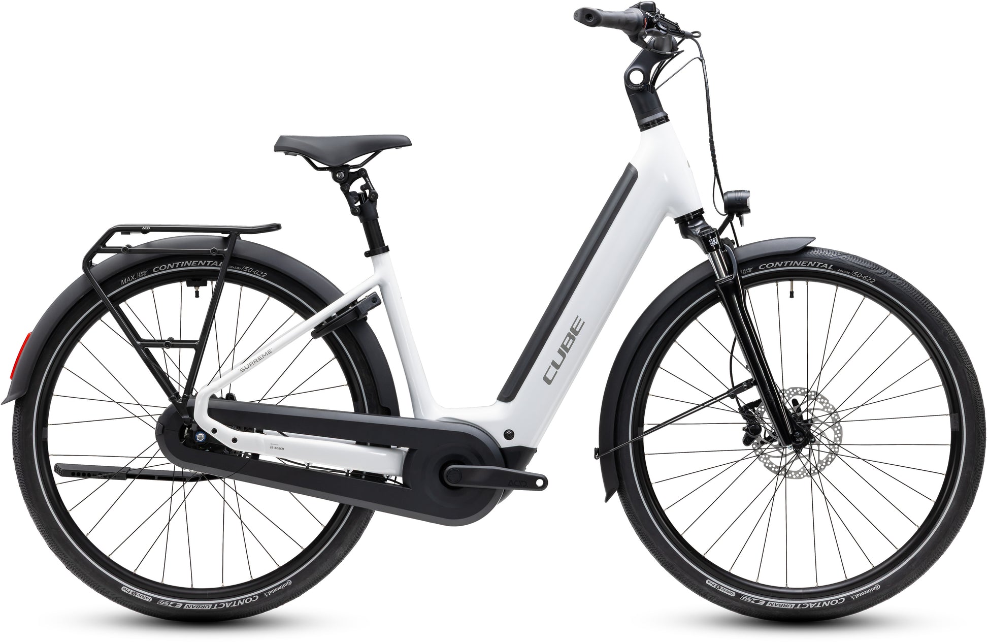 CUBE SUPREME RT HYBRID COMFORT EX 600 URBAN eBIKE 2027 METALLICWHITE 'N' REFLEX (EASY ENTRY)