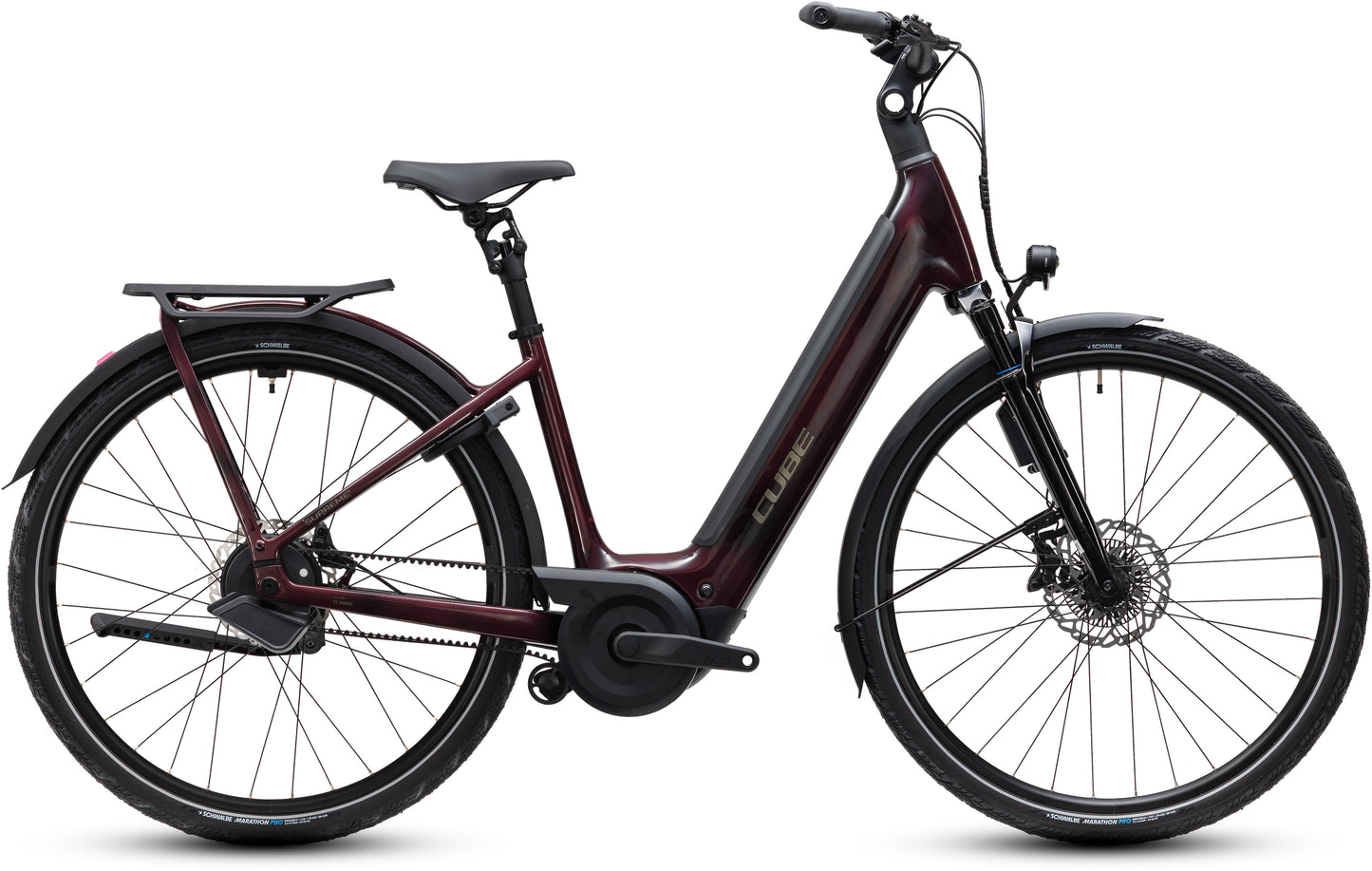 CUBE SUPREME HYBRID C:62 DELUXE SLT 600 URBAN eBIKE 2027 LIQUIDRED 'N' CHROME (EASY ENTRY)