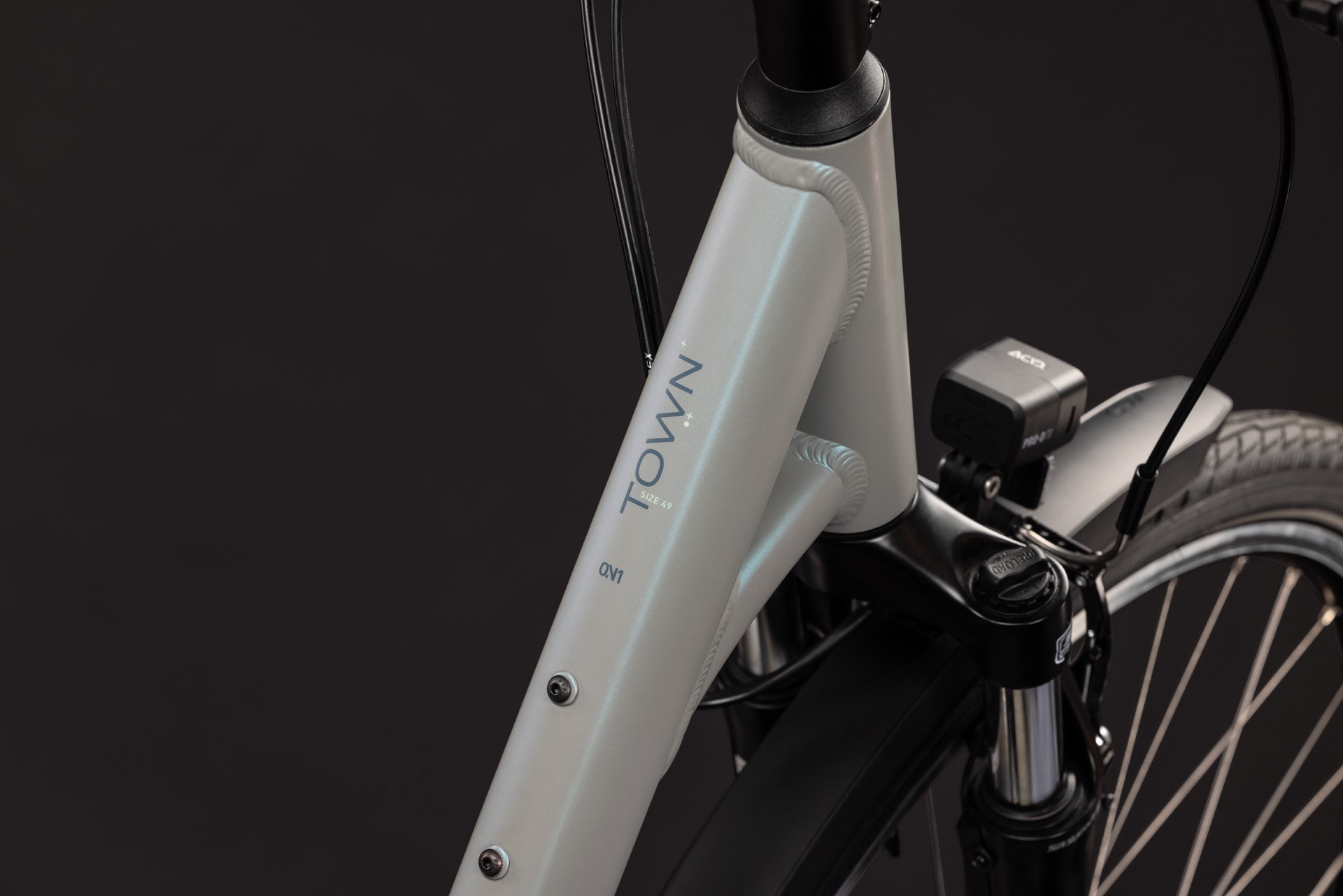 CUBE TOWN ONE HYBRID BIKE 2027 FROSTYLEAVES 'N' BLUE (EASY ENTRY)