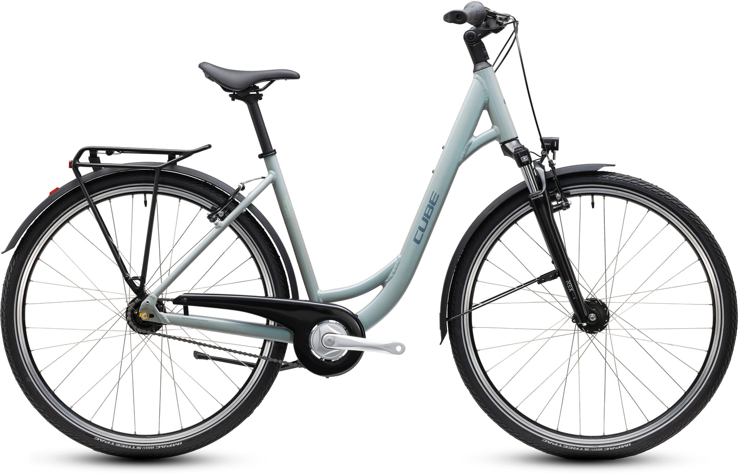 CUBE TOWN ONE HYBRID BIKE 2027 FROSTYLEAVES 'N' BLUE (EASY ENTRY)