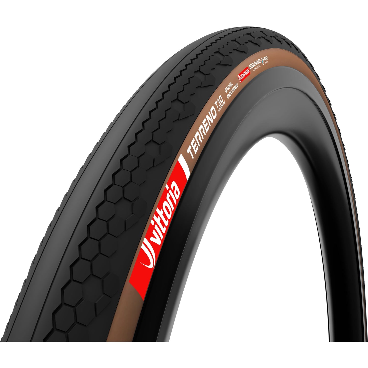 VITTORIA TERRENO T10 HARDPACK 28" GRAVEL ENDURANCE TLR E-25 FOLDING TYRE BROWN