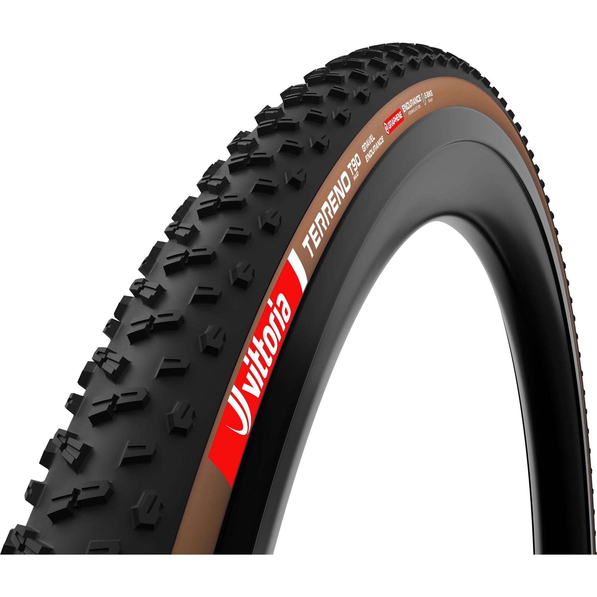VITTORIA TERRENO T90 MUD GRAVEL ENDURANCE TLR E-50 FOLDING TYRE BROWN