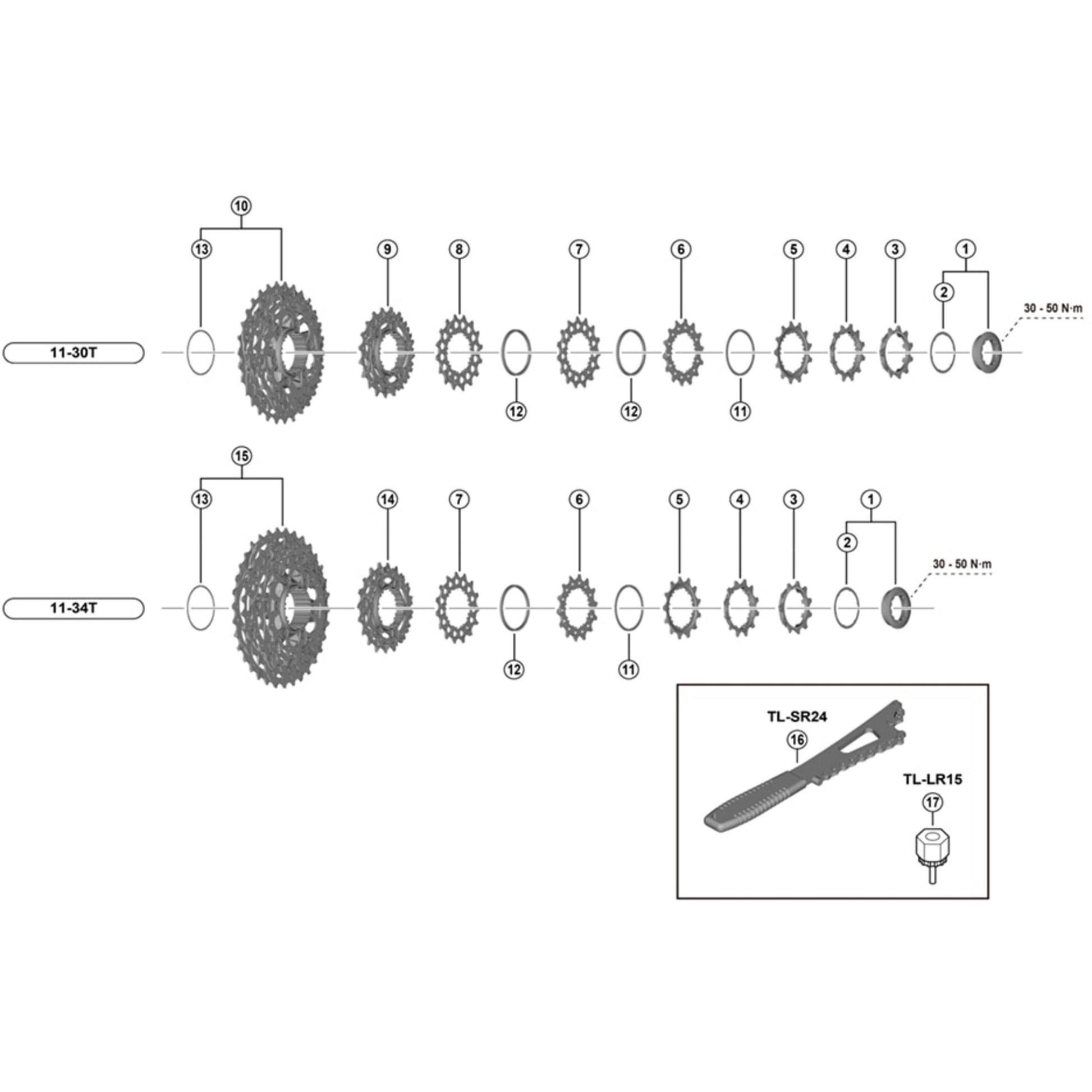 SHIMANO CS-R8100 LOCK RING AND WASHER