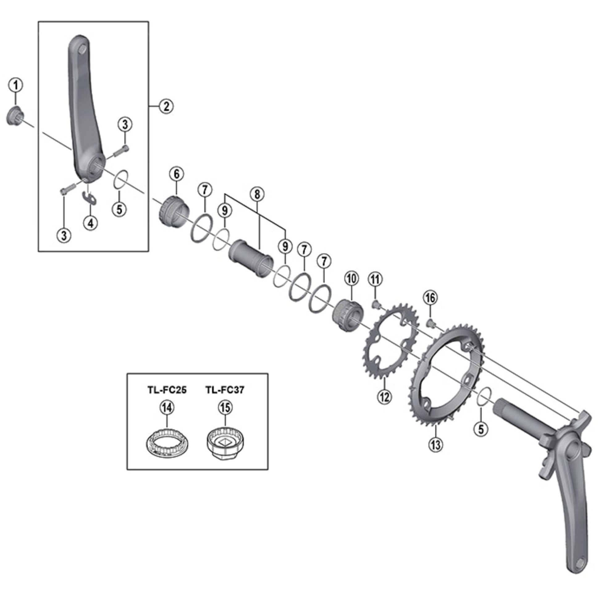 SHIMANO XT FC-M8000 2-SPEED CHAINRING 24T (BB)