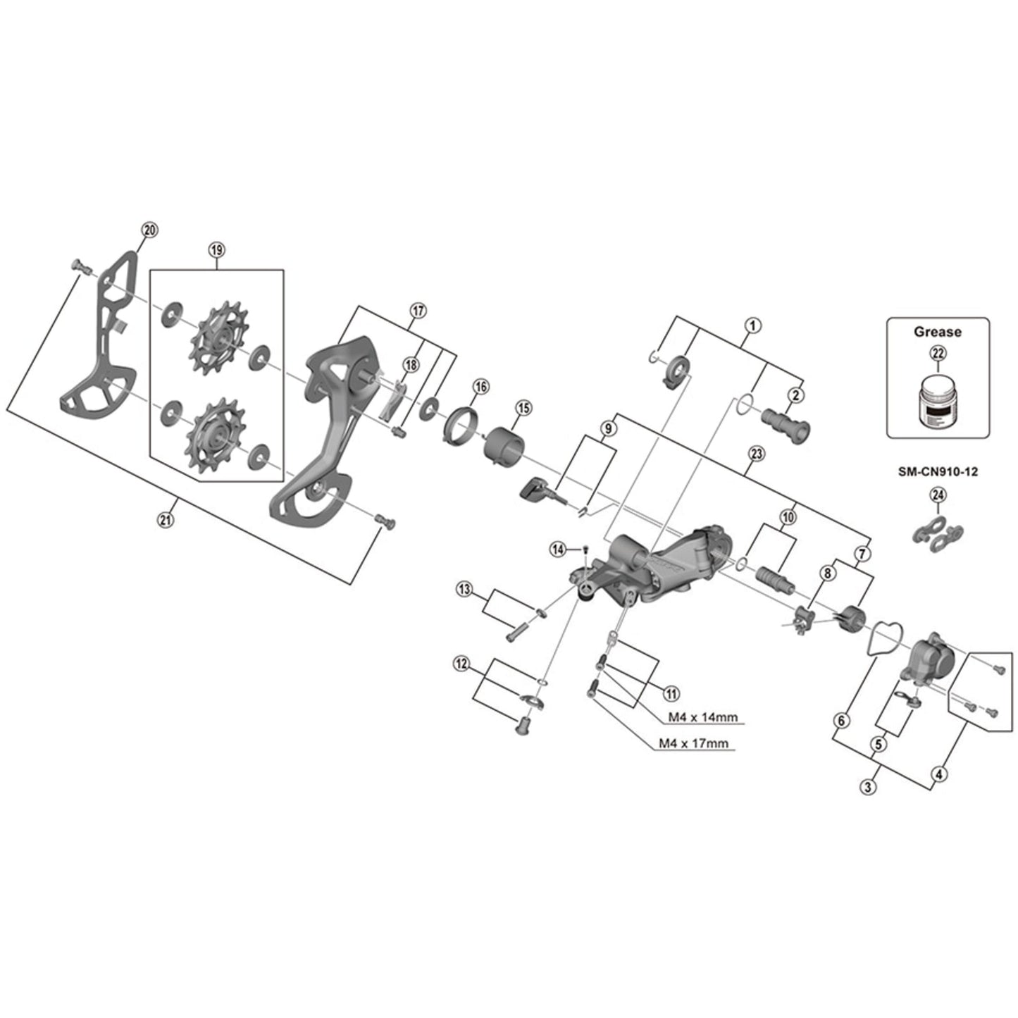 SHIMANO XTR RD-M9100/9120 PULLEY SET