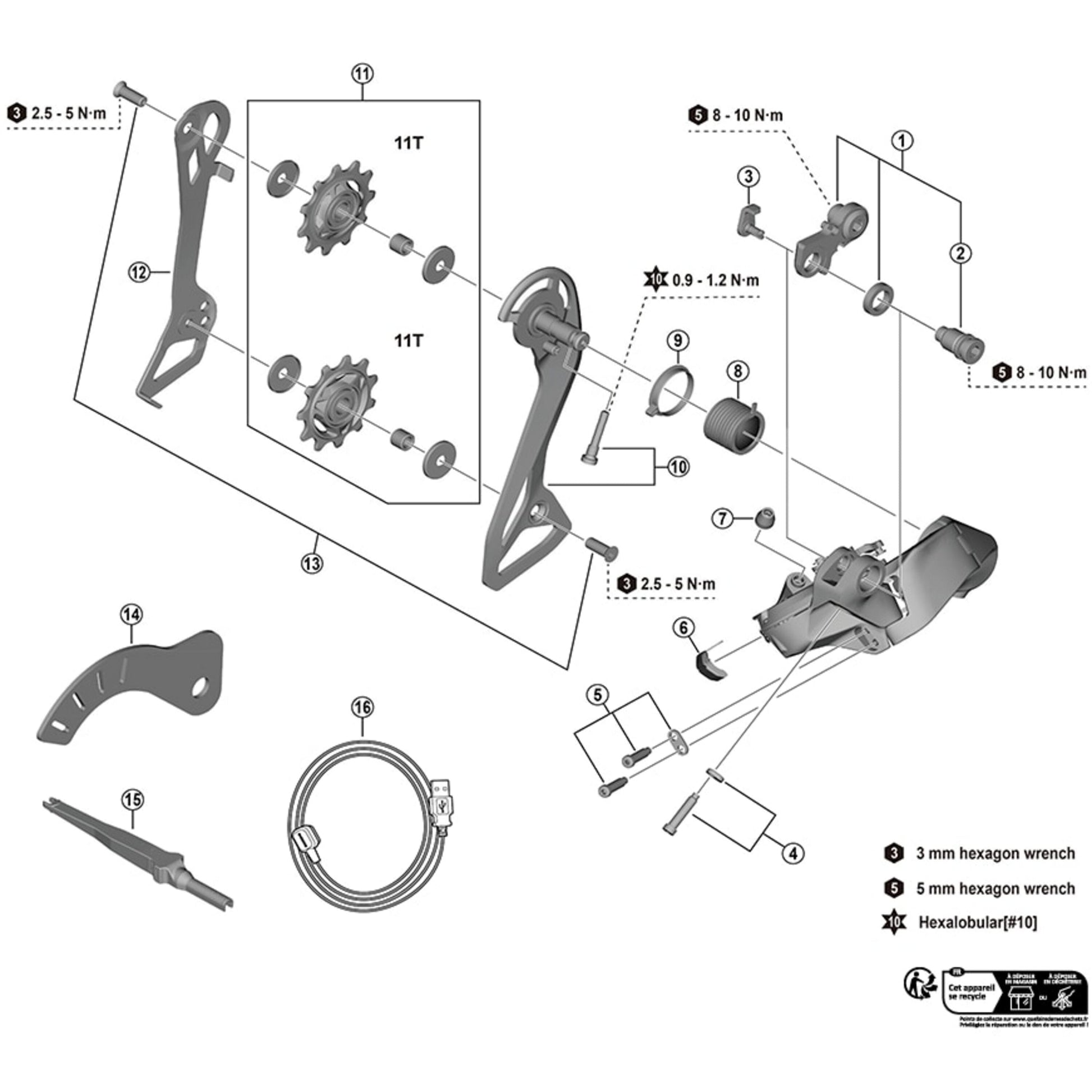 SHIMANO 105 RD-R7150 PULLEY SET